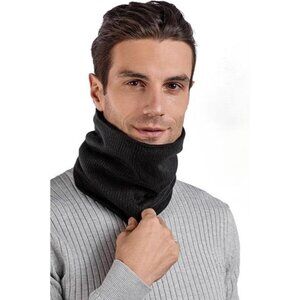 Winter Neck Gaiter, Black Fleece Warmer Scarf Cold Weather Cover for Men/Women